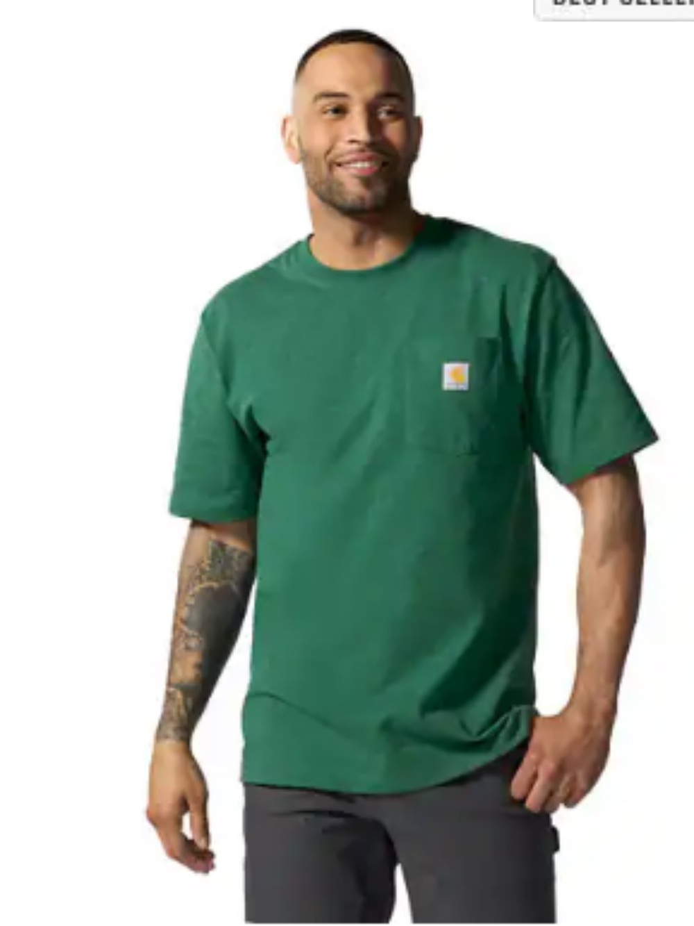 Carhartt Men’s Loose Fit Short-Sleeve Pocket T-Shirt Green Medium
